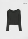 [MADE] Sheer Ultensel Round Long Sleeve T-Shirt (Tencel 86%)