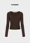 [B-BASIC] Standard Nagrang U-Neck Long Sleeve T-Shirt (2SIZE)