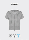 [B-BASIC] Airswet Slim Short Sleeve Hood Zipup