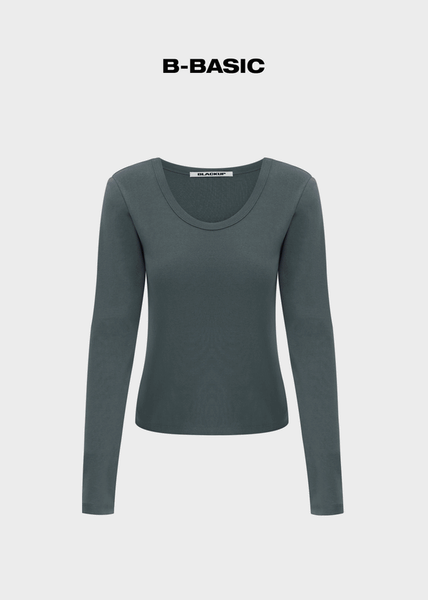 [B-BASIC] Standard U-neck long-sleeved shirt (2 SIZE)