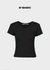 [B-BASIC] U-Hals Ripp Kurzarm T-Shirt 2 Größe