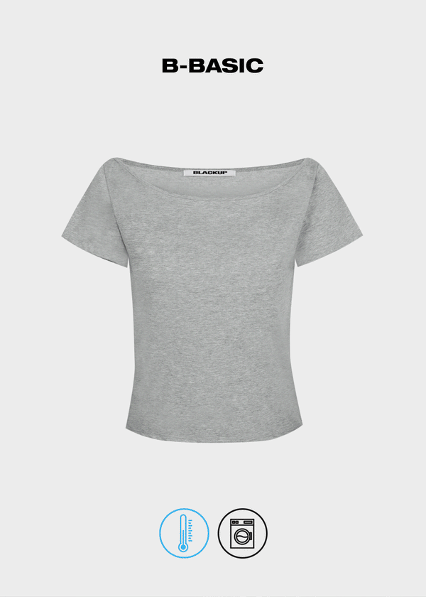 [B-BASIC] Waschbares Cool Boot-Ausschnitt Kurzarm T-Shirt 2GRÖSSE
