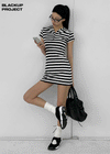 [MADE] Lyon Stripe Hood Mini Dress