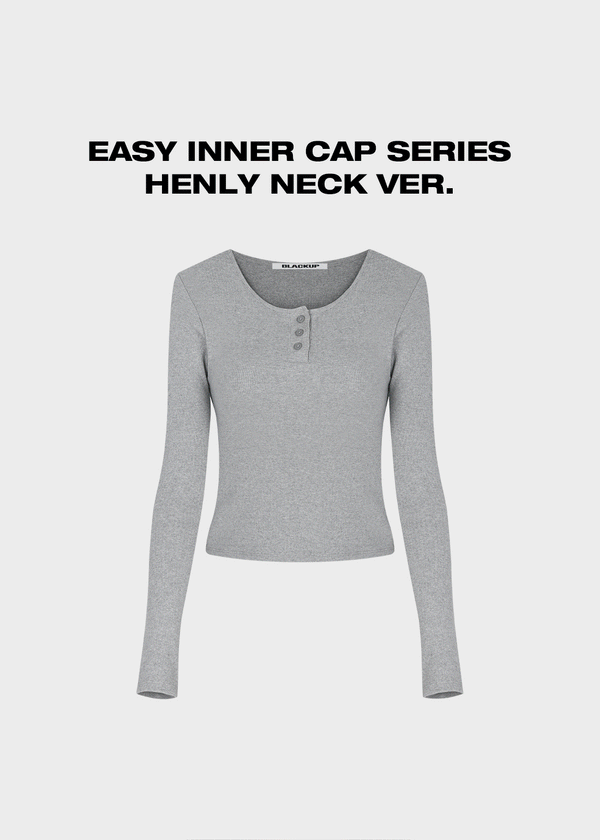[MADE] Easy Henry Neck Long Sleeve T-Shirt With Cap