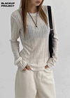 [MADE] Purnin Slim Fit Linen Long Sleeve T-shirt