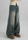 Pantalons en denim large Maponing