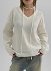 Aldet Set - V-neck Knit, Muffler