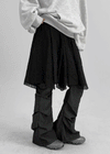 Okins Dot Flare Midi Skirt