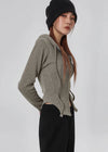 Tust two-way ribbed hooded zip-up