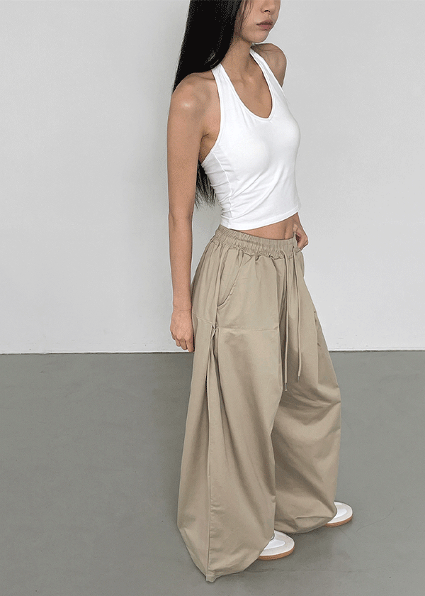 【BAON】[unisex] Rento Snap Bijo Banding Balloon Pants UNISEX) Alloit Banding Snap Balloon Pants – BLACKUP