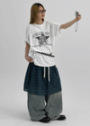 Tupel Check Tiered Midi Skirt