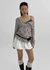 Micho Stripe Off-Shoulder Long Sleeve Tee