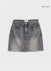 Obet Washed Denim Mini Skirt