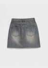 Obet Washed Denim Mini Skirt