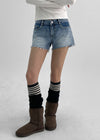 Inmoi Low Waist Cutting Denim Shorts