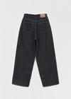 No-feather raw denim wide pants