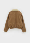 Rattu Suede Fleece Asul na Dyaket