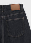 No-feather raw denim wide pants