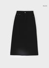 Romiru slit cotton long skirt