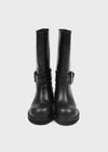 Hudnang buckle leather middle boots