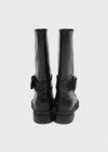 Hudnang buckle leather middle boots