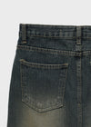 [MADE] Log Washing Long Denim Skirt
