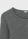 [MADE] Ijining slim ribbed unneck knit