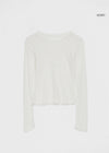 Missot Layered Tencel Long Sleeve Tee (30% Wool)