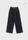 Common Raw Pintuck Wide Denim Pants