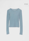 Missot Layered Tencel Long Sleeve Tee (30% Wool)