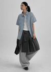 Ouke Pleats Wrap Midi Skirt