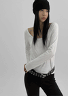 Litkill Dot U-Neck Long Sleeve Tee