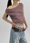Ralba Stripe Draped Sleeveless